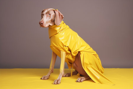 art dog animal pet concept funny latex stylish colourful fashion. Generative AI.の素材