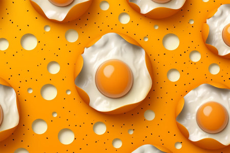 egg texture food easter healthy breakfast background pattern white yellow bright. Generative AI.の素材