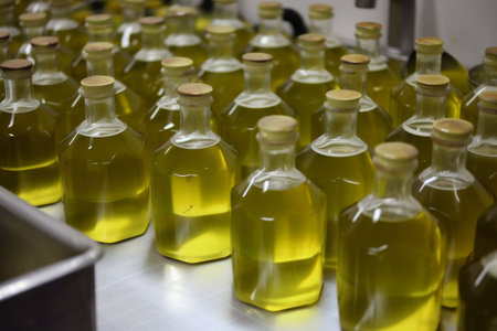 production factory industry tanks liquid industrial olive food oil machinery. Generative AI.の素材