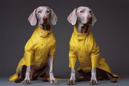 pet dog colourful latex concept art funny animal fashion stylish. Generative AI.の素材