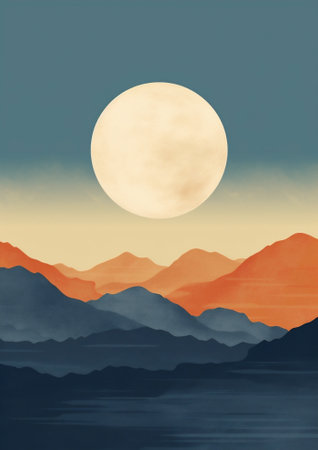 Horizon mountains silhouette landscape sunset background nature skyの素材