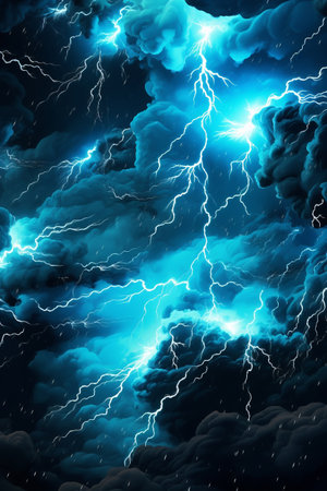 Thunderbolt thunderstorm sky energy thunder storm dangerous night lightning nature darkの素材