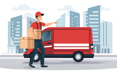 Man box online package courier business scooter fast delivery service speed motorcycle carの素材