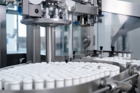 medical jar pharmacy liquid factory production medicine industry bottle cosmetic. Generative AI.の素材