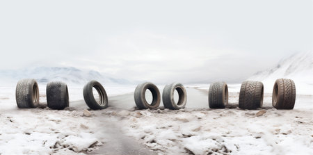 tire copy tyre rubber object auto wheel car isolated space background automobile. Generative AI.の素材