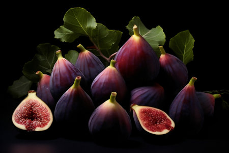 Food healthy organic purple fig ingredient fruit fresh ripe rawの素材