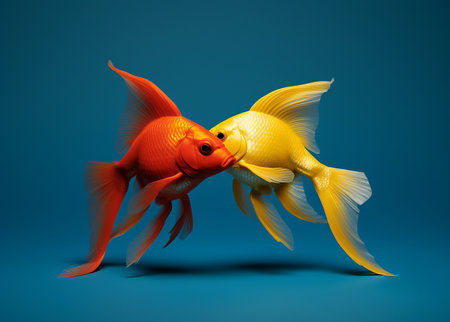 Fish goldfish orange swim underwater gold isolated pet water animal aquariumの素材