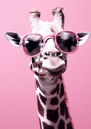 Neck long safari african nature portrait wild giraffe head animal face wildlife mammalの素材