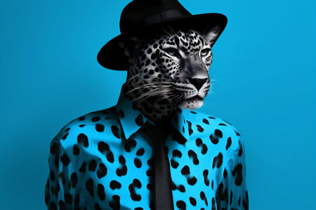 Fashion man person wildlife face portrait animal mammal leopard nature wild male young modernの素材