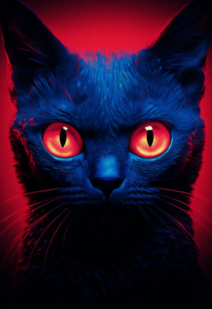 Domestic dark pet kitten face cats feline eye cute animal black portrait mammalの素材