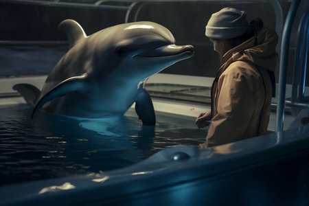 Animal wildlife pool fish underwater swim dolphin ocean mammal water sea blueの素材