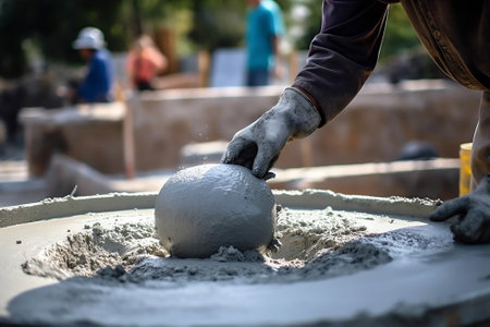 Cement industrial construction worker concrete work builderの素材