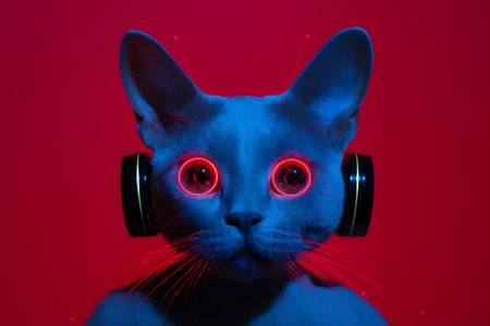 Adorable animal kitten pet face funny portrait beauty domestic cat cuteの素材