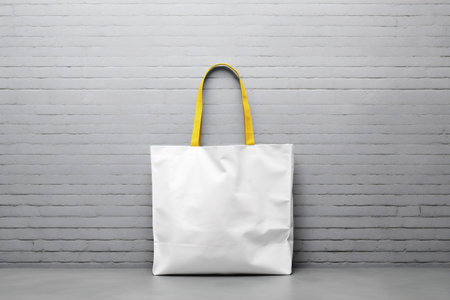 woman buy market purchase white bag template shopping fashion layout cotton. Generative AI.の素材