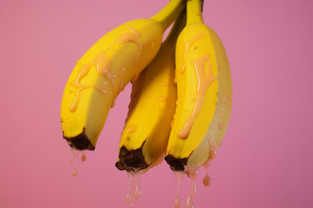 Food yellow ripe banana fruitの素材