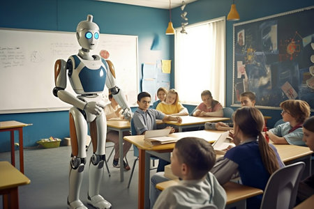 Person together school class girls teacher education elementary classroom childhoodの素材