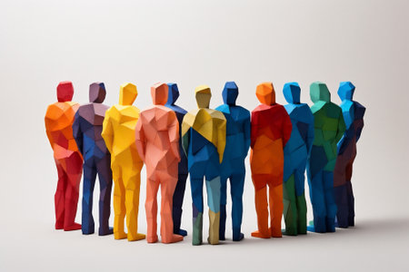 Unity leader person crowd human figure teamwork group business concept teamの素材