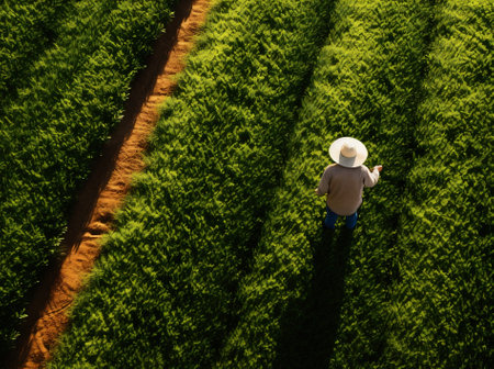 Landscape farming summer green spring field nature plant agricultural ruralの素材