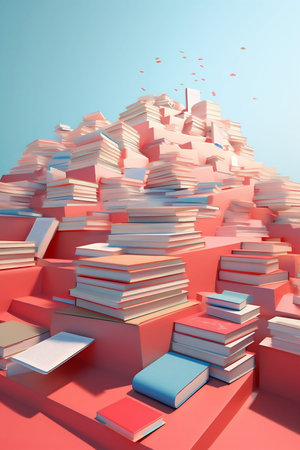 Education geometric background 3d render graphic illustration design abstract square shape modernの素材