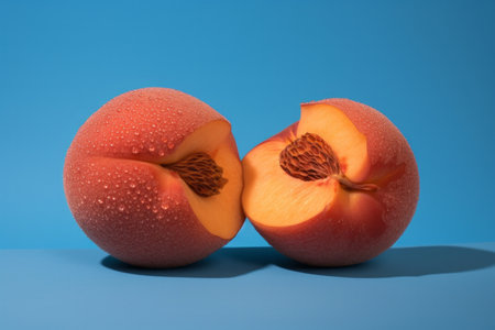 Fresh healthy peach food organic juicy ripe yellow sweet fruitの素材