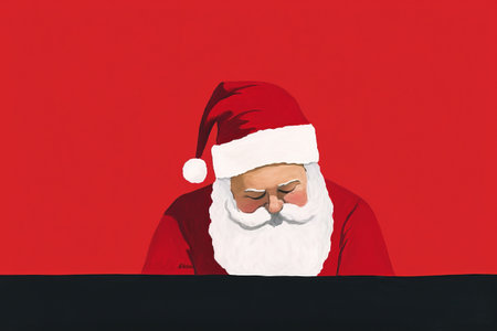 Man red claus holiday christmas santaの素材