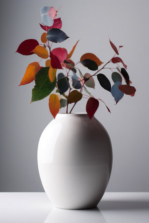 vase background sunshine bouquet beautiful poppy decoration floral spring flower red. Generative AI.の素材