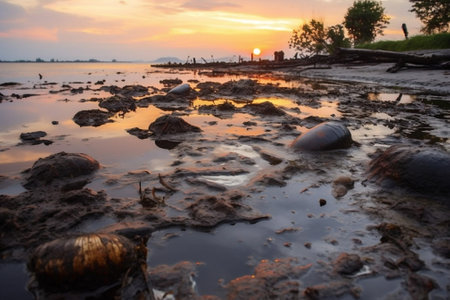 Water landscape nature sunset beach skyの素材