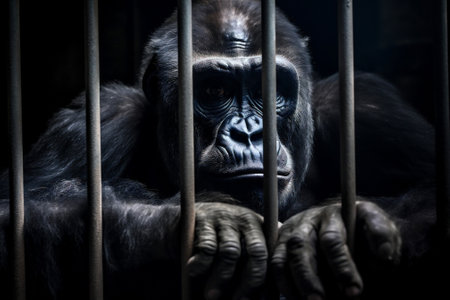 Monkey nature cage primate animals mammals zooの素材