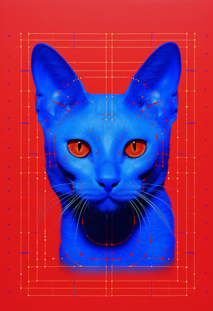 Animals head portrait cute cat mammal design kitten pet illustration artの素材