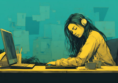 Professional woman female young internet technology businesswoman computer business laptop office working job personの素材