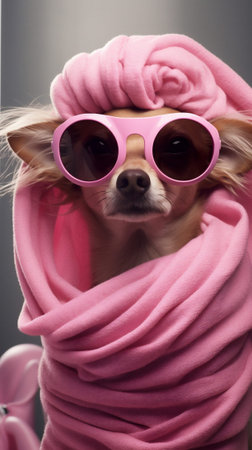Dog small portrait puppy domestic brown pets animal cute funny beautyの素材