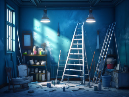 workshop workspace tool craft art paint artist artistic design creative. Generative AI.の素材