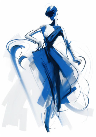 Woman illustration beauty fashion style modelの素材