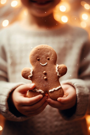 Dessert man sweet christmas holiday winter food homemade festive gingerbread cookies tradition decoratedの素材