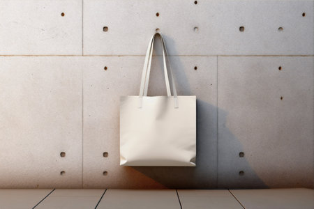 woman fashion layout template handle buy purchase shopping bag market white. Generative AI.の素材