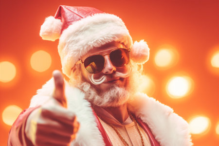 merry man party santa holiday music fun claus costume christmas happy. Generative AI.の素材