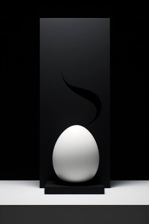 Illustration light shadow white abstract hen background one object single happy ellipse artの素材