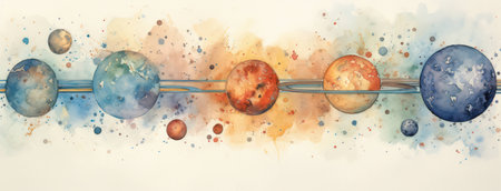 Universe background galaxy planet solar science system cosmos space astronomy nebula orbitの素材