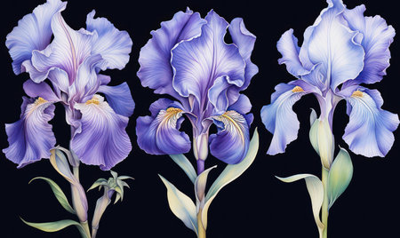 Background blossom iris purple floral plant flower natureの素材