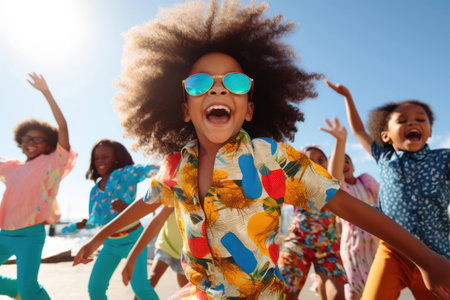 Summer outdoors party lifestyle women friendship female group person beautiful girls friends youngの素材