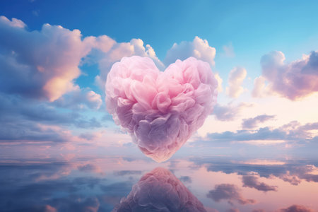 Love nature shape background romance sky background valentine romantic clouds day heart blueの素材