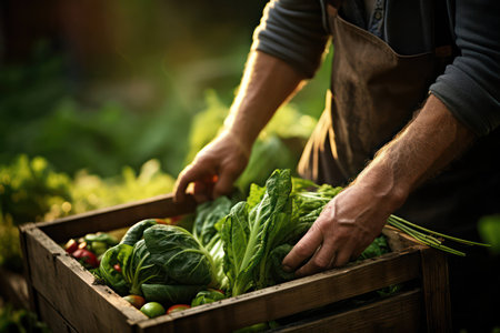 Gardening planting growth organic background food green farming agricultural farmer vegetable nature men lettuceの素材