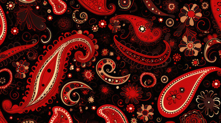 Background background flower seamless vintage fabric paisley design floral indian textile ornamental patternの素材