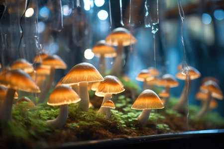 Forest wild season green nature wood closeup autumn background mushroom toadstool macroの素材