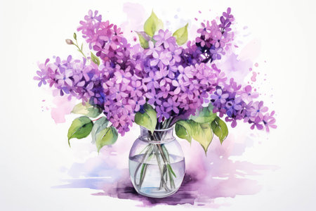 Blossom background bouquet summer flower spring purple lilac nature blooming floral vase backgroundの素材