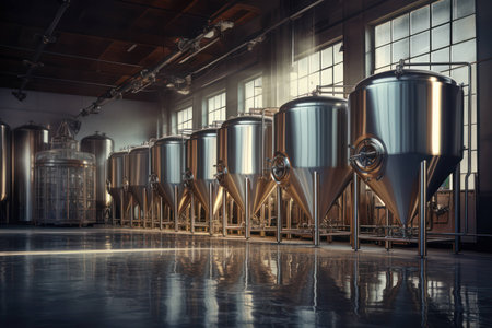 Factory industrial steel interior brewery fermenting alcohol tank production equipment metallicの素材