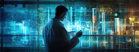 Man screen concept background tech data future digital computer background businessman man technology businessの素材