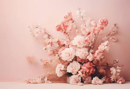 Decoration white background bouquet floral summer nature flowers pink blossom springの素材