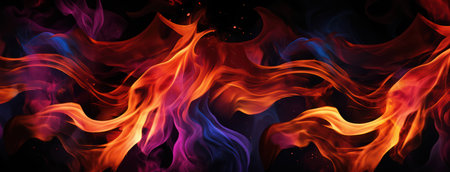 Black background fire design background art wave light abstract red smokeの素材