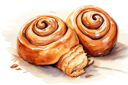 Breakfast pastry delicious bun bakery sweet cinnamon sugar background dessert freshの素材